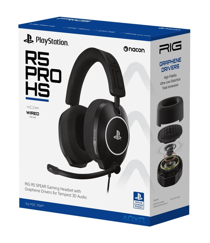 Nacon - Casque de jeu filaire de compétition RIG R5 SPEAR PRO HS pour PS5 et PS4