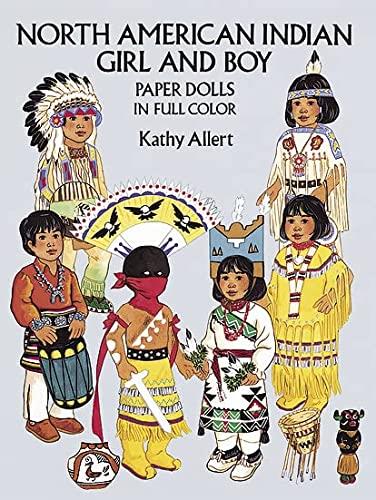 North american indian girl and boy paper dolls in full colour