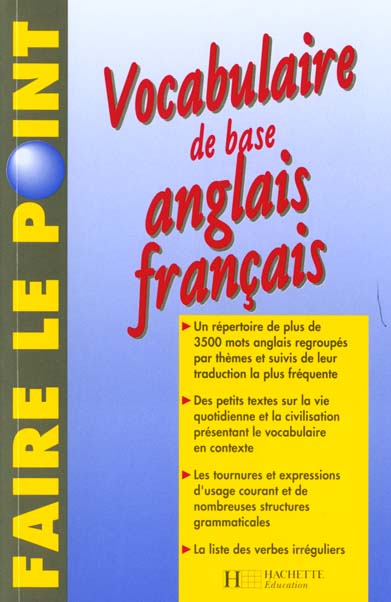 Vocabulaire de base anglais-francais