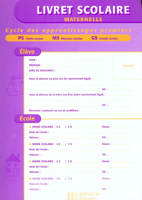 Livret scolaire cycle 1