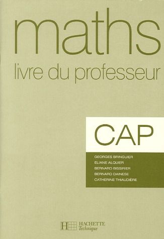 Mathématiques ; CAP ; livre du professeur (édition 2005)