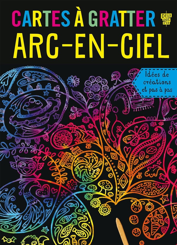 Cartes à gratter : motifs arc-en-ciel