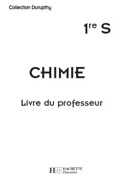 Chimie premiere s - classeur du professeur - edition 2001