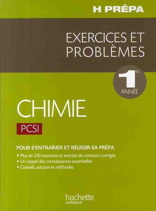 Exercices et problèmes ; chimie ; PCSI
