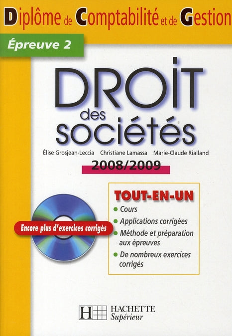 Droit des societes 2008-2009 - epreuve 2 + cd