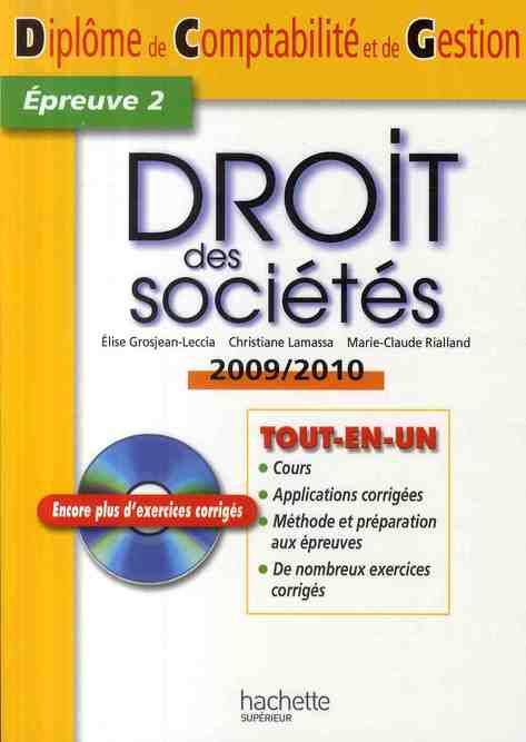 DCG ; droit des sociétés ; épreuve 2 (édition 2009/2010)