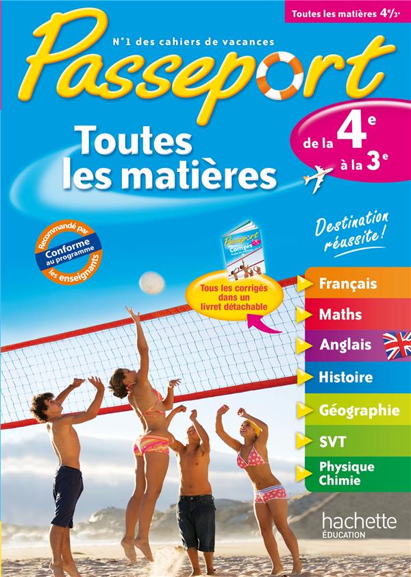 Passeport : toutes les matières ; de la 4ème vers la 3ème