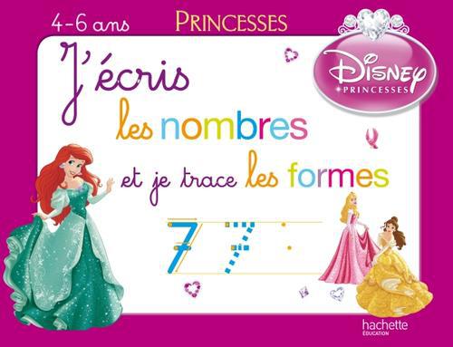 J'écris les nombres et je trace les formes avec les princesses ; ardoise