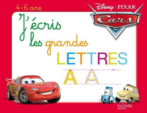 J'écris les grands lettres avec Cars ; ardoise