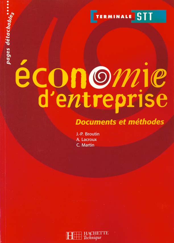 Economie d'entreprise terminale stt ; eleve