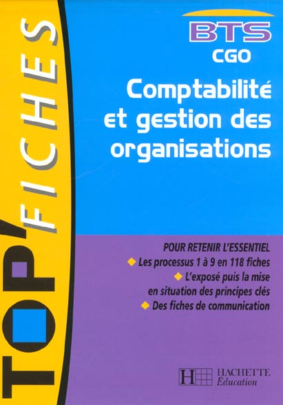 Comptabilite et gestion des organisations ; bts cgo