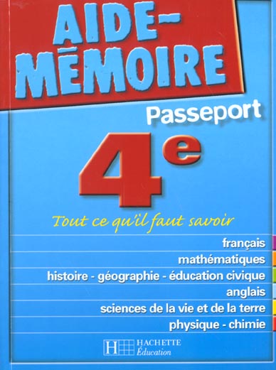 Aide-memoire passeport ; 4e ; edition 2001