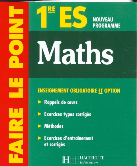 Faire le point ; mathematiques 1e es