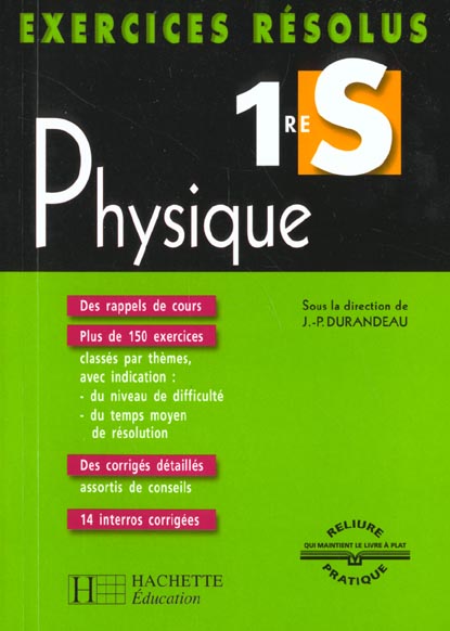 Exercices resolus ; physique 1e s