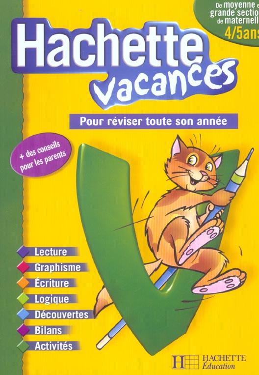 HACHETTE VACANCES : de moyenne en grande section de maternelle