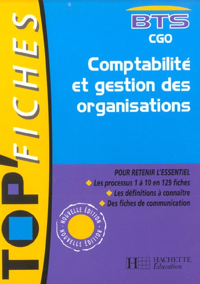 Top'fiches ; comptabilite et gestion des organisations ; bts cgo ; edition 2002