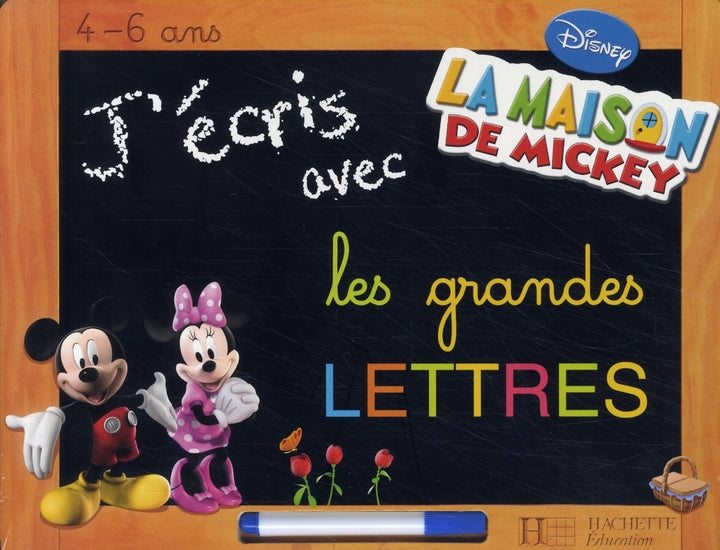 J'écris les grandes lettres avec la maison de Mickey