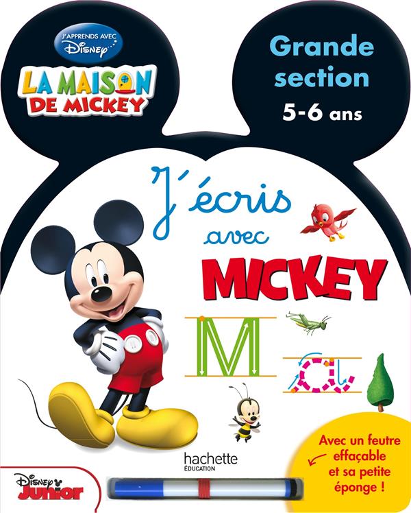 J'écris avec Mickey ; grande section ; livre-ardoise ; 5/6 ans