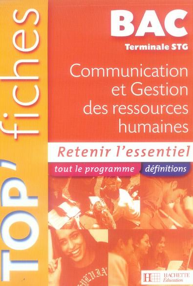 TOP'FICHES : COMMUNICATION ET GRH ; stg
