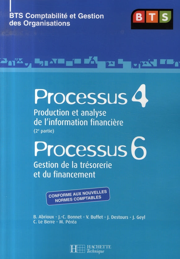 Processus 4 et 6 ; bts cgo ; livre de l'élève