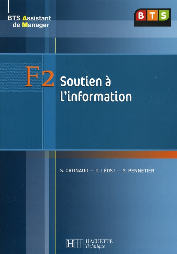 BTS assistant manager ; F2 soutien à l'information ; livre de l'élève