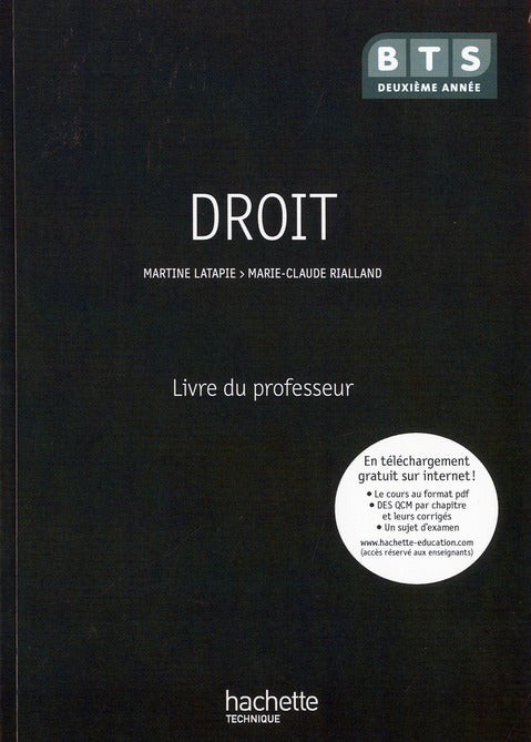Droit ; BTS 2ème année ; livre du professeur (édition 2010)