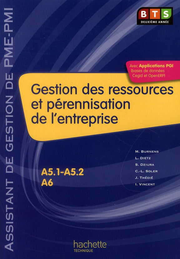 Gestion des ressources et pérennisation de l'entreprise ; BTS 2ème année PME/PMI ; livre de l'élève (édition 2010)
