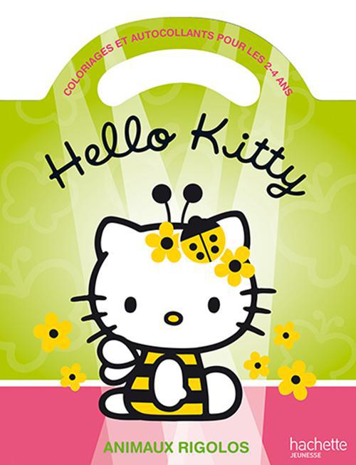 Hello Kitty : animaux rigolos ; coloriages et autocollants ; 2/4 ans