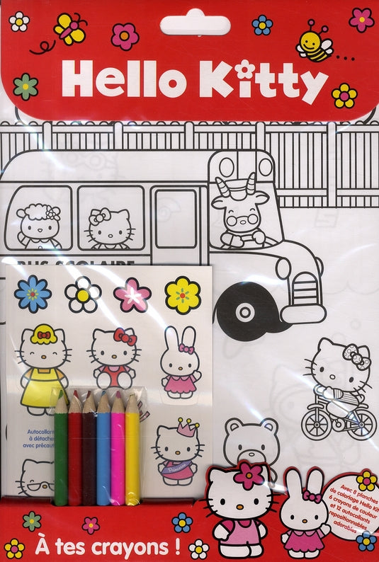 HELLO KITTY : kit de coloriage ; à tes crayons !