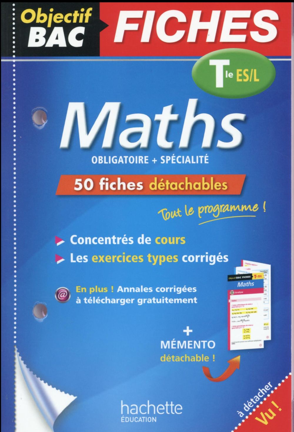 Maths ; terminale ES, L ; fiches détachables