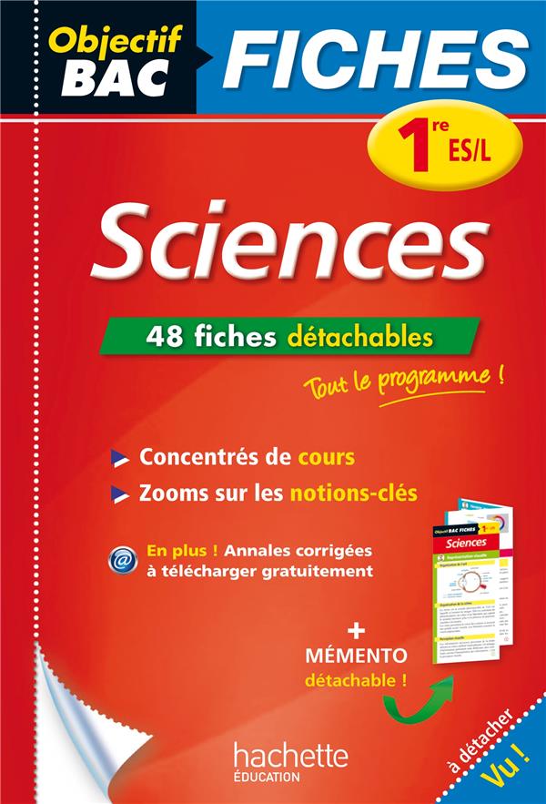 Objectif bac : sciences ; 1ère es, l ; fiches détachables