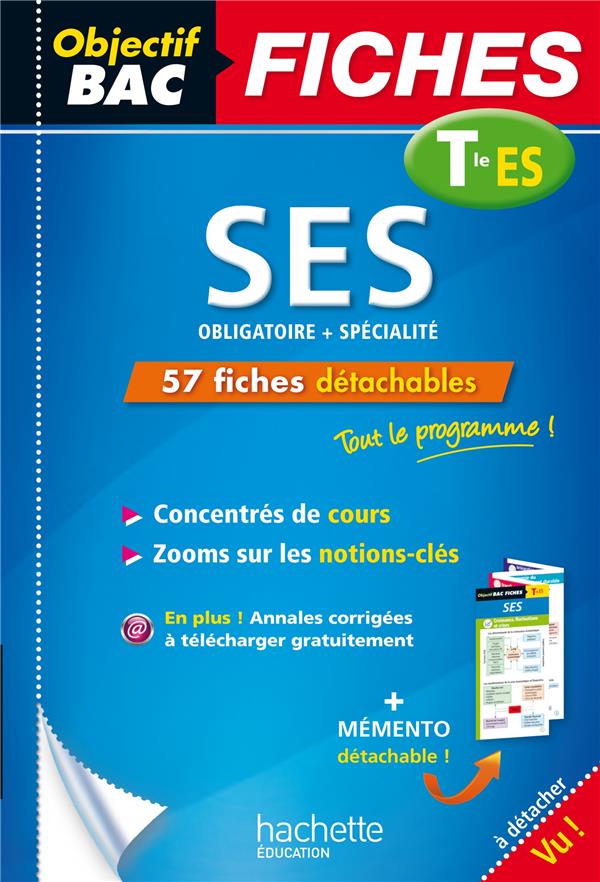Objectif bac : ses ; terminale es ; fiches détachables