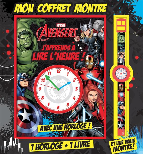Avengers : j'apprends à lire l'heure ; mon coffret montre
