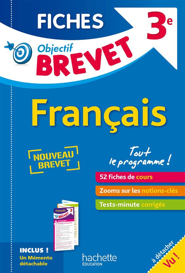 Objectif brevet : 3ème ; fiches détachables français