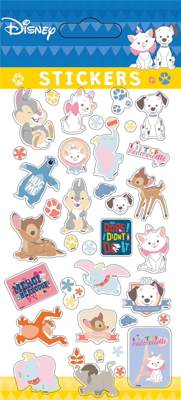 Classique animaux, stickers sheets retro puffy