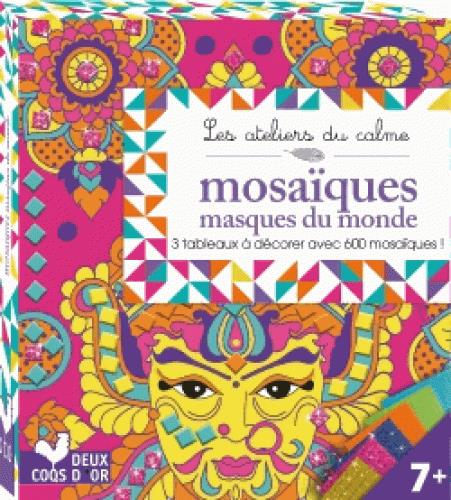 Les ateliers du calme : mini pochette mosaiques ; masques du monde