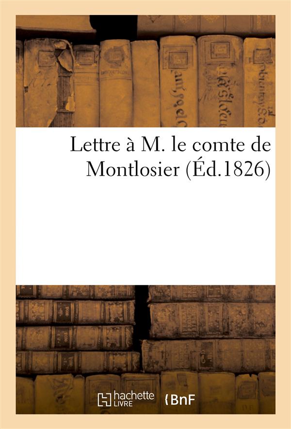 Lettre a m. le comte de montlosier