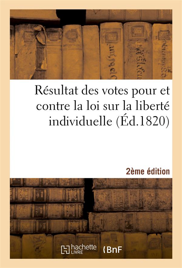 Resultat des votes pour et contre la loi sur la liberte individuelle 2e edition