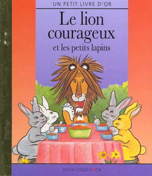 Le lion courageux et les petits lapins