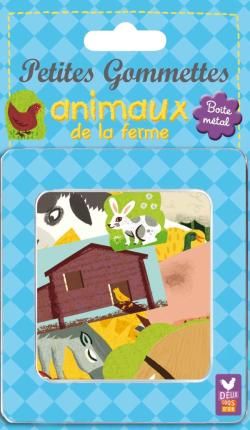 PETITES GOMMETTES : animaux de la ferme ; boîte métal