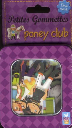 PETITES GOMMETTES : poney club ; boîte métal