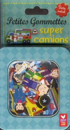 PETITES GOMMETTES : supers camions ; boîte métal