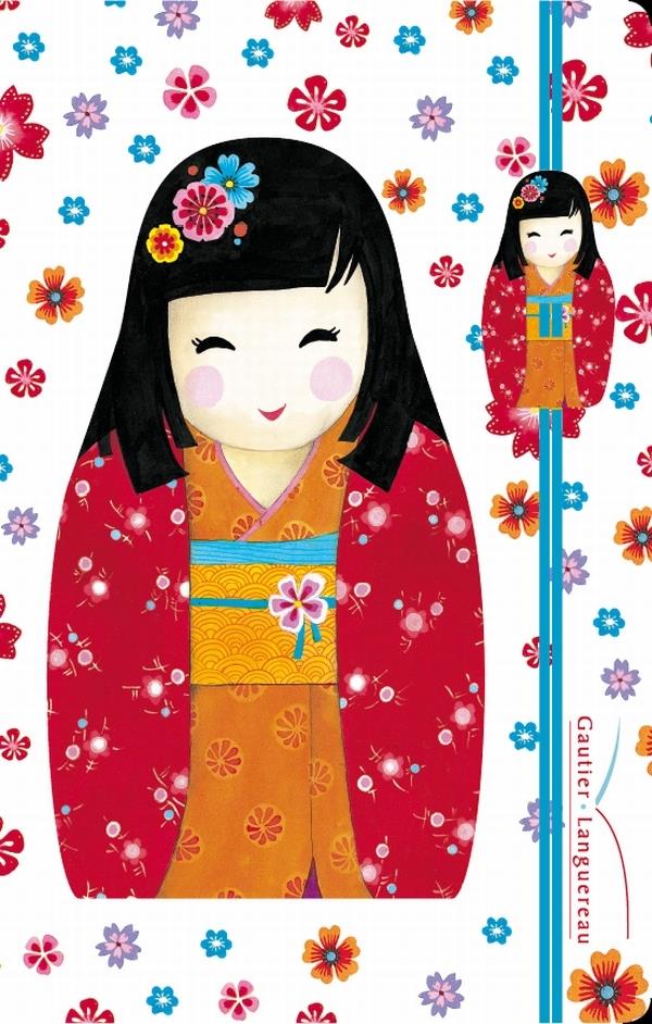 Carnet élastique avec poupée japonaise Tome 2