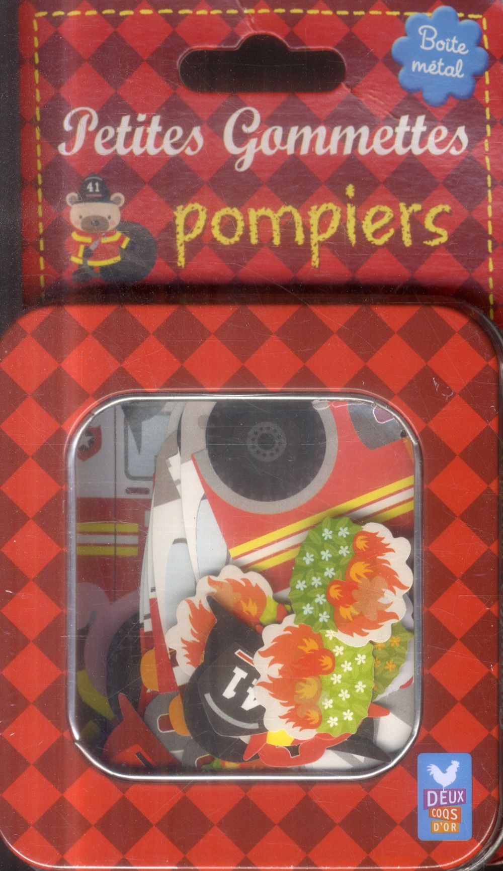 PETITES GOMMETTES : pompiers ; boîte métal
