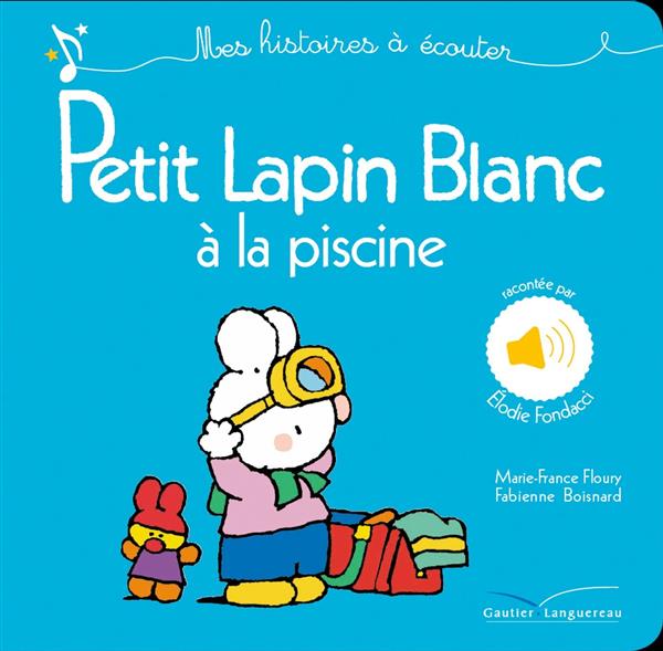 Petit Lapin Blanc à la piscine