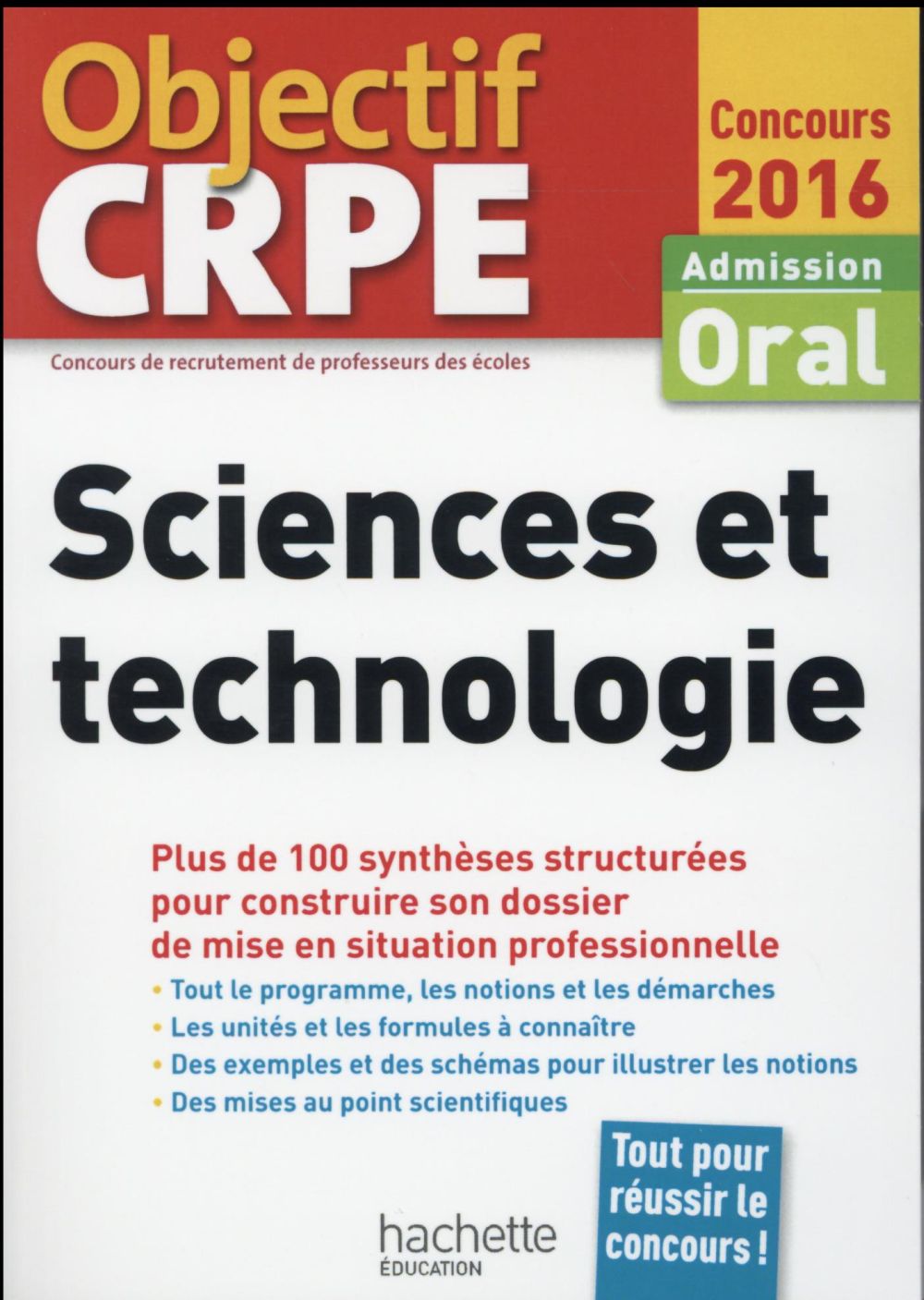 Objectif CRPE : sciences et technologie ; fiches (édition 2016)