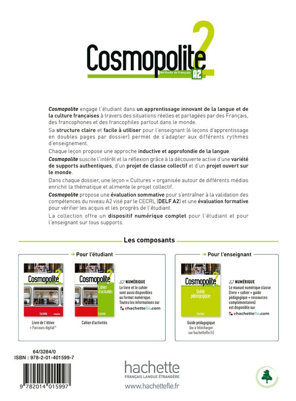 Cosmopolite 2 ; FLE ; A2 ; livre de l'élève