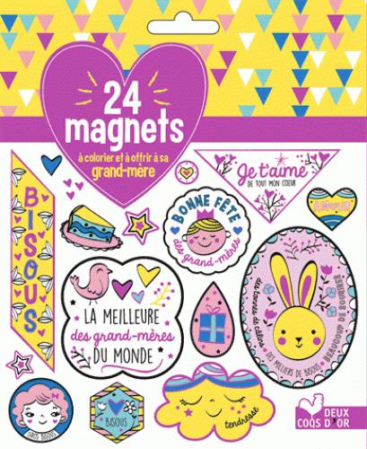 GOMMETTES : 24 magnets à colorier et à offrir à sa grand-mère