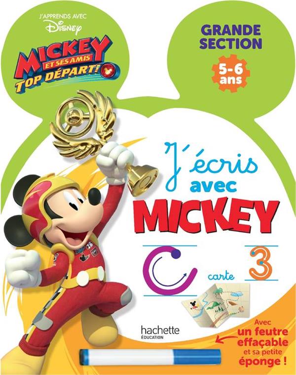 Ardoise j'écris avec Mickey top départ ; GS