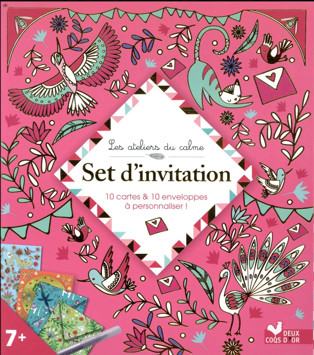 Les ateliers du calme : set d'invitation ; boîte créative
